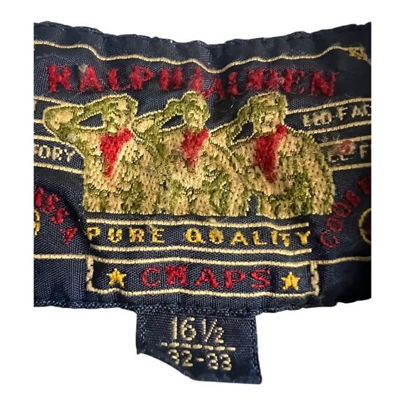 Mens Ralph Lauren Chaps Chambray Shirt Distressed destroyed Grunge Thrashed 16.5 - Picture 7 of 8